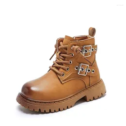 Boots Children Fashion Classic Non-slip Girls Buckle Korean Kids Boys Short Solid Colour Simple Side Zipper Spring