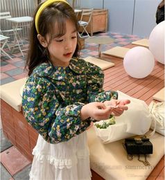 Rural style Children floral printed shirt girls doll lapel puff sleeve blouse 2022 spring kids allmatching princess tops Q48831912764356