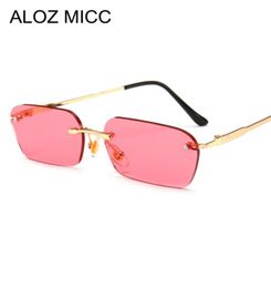 ALOZ MICC Rimless Rectangle Sunglasses Women Men Brand Designer Sexy Small Square Sun Glasses Female Metal Eyewear UV400 A6251773399