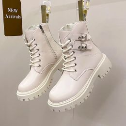 Boots High Appearance Level Platform Increase Cross Strap Back Zipper Stylish Allmatch Comfortable Nonslip Breathable Ankle Boots