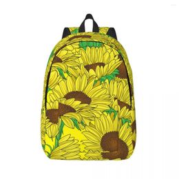 Backpack Sunflowers Pattern Male School Student Female Large Capacity Laptop