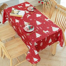 Table Cloth Red Christmas Waterproof Tablecloth 1pcs