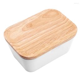 Storage Bottles Butter Dish Box Container With Wooden Cover Home Tool Useful 250ML Multi-Function Preservation But