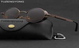 Classic Gothic Steampunk Sunglasses Polarised Men Women Brand Designer Vintage Round Metal Frame Sun Glasses High Quality UV4005859958