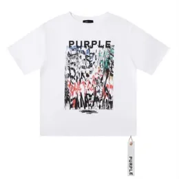 Purple T Shirt 2024 Summer Mens Designer T-shirts Men Unisex Casual Short Sleeve Purple Doodle Print Hip Hop Street Short Tee