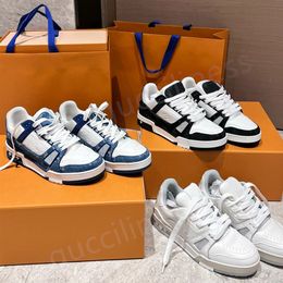 Designerschuhe Geprägter Louiselviuton Trainer Sneaker Weiß Schwarz Himmelblau Abloh Grün Denim Rosa Rot Luxus Virgil Herren Casual Sneakers Trainer