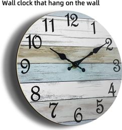 Non Wall Clock Silent Ticking Battery Operated Rustic Coastal Country Clock Decorative For Bathroom Kitchen Bedroom Living Room