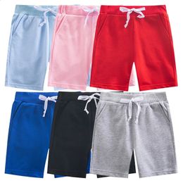 Summer Shorts for Boys Girls Cotton Solid Color Children Panties Elastic Waist Beach Short Sports Pant Toddler Kids Clothes 240305