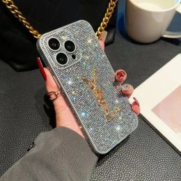 Luxury Designers phone case anti-drop iphone case for 15 14 promax 13Pro premium 12 flash diamond 11 with lens film protective back cover case G243155BF