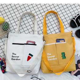 Bag Cartoon Canvas Women Messenger Japanese Literature And Art Girl's Shoulder Tote Student's Class Tutorial Handbag