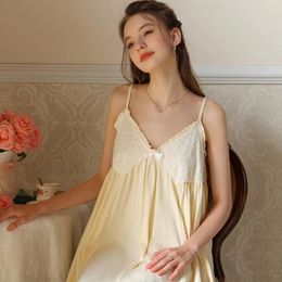 Women's Sleepwear French Vintage Princess Suspender Nightdress Lace Sweet And Cute Short Cotton Loose Luxury Girly Sexy Pajamas