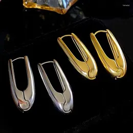 Hoop Earrings Classic Gold Color Large Chunky For Women Statement Simple Smooth Thick Metal Fashion Party Jewelry