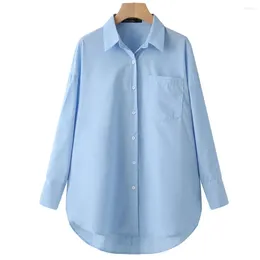 Women's Blouses Spring Women Shirt Chic Versatile Single-breasted Back Buttoned Womens Tops Shirts Blusas