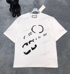 Designer mens t-shirts pure cotton black letter version fashionable men and women oversized loose couple new T-shirt