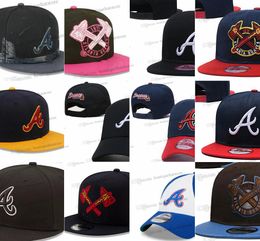 29 Colours Mens Baseball Snapback Hats All Teams Flowers Black Navy Blue Hip Hop Atlanta Sport Letter A Adjustable Caps Chapeau Stitch 2024 Au2-07