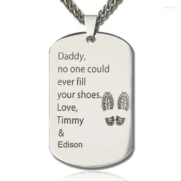 Pendant Necklaces Custom Name Men Jewellery Costume Letter Dog Tag Necklace Titanium Steel Military Army Father's Gift For Dad