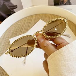 Sunglasses Brand Rhinestone Transparent For Women Full Crystal Metal Frame Oval Shades Luxury Small Round Sun Glasses3834902