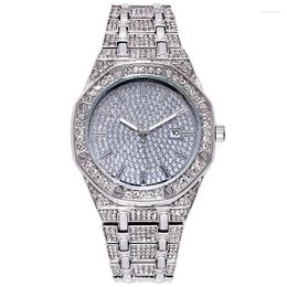 Wristwatches Men Watch Hip Hop Diamond Sparkling Quartz Watches Fashion Classic Arabic Number Waterptoof Clock Drop