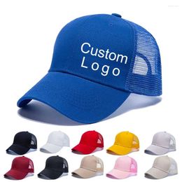 Ball Caps Custom Baseball Men's Solid Colour Casual Women's Mesh Hats Wholesale Unisex Logo Embroidered