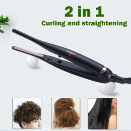 Irons Professional 2 in 1 Hair Straightener Curling Iron hair curler Flat Iron for Short Hair LED Hair Straightener Ceramic Beard