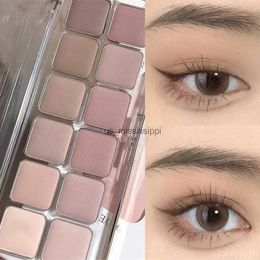 Eye Shadow 12-Color Matte Korean Eyeshadow Palette Gentle Low Saturation Eye Shadow Tea Apricot Eye Makeup Palette Long Lasting Eye ShadowsL2403