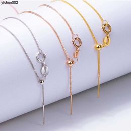 S925 Sterling Silver Chopin Universal Chain for Women Simple Diy Adjustable Needle Style Clavicle Fine Positioning Pearl Piercing L8i9