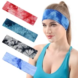Fashion Elastic Yoga Headbands 6cm Width Tie Dyed Colourful Sport Running Non Slip Hair Bands Face Washing Headband