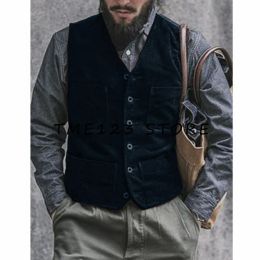 Vests Male Vest Suit for Men Men's Corduroy Casual Business Elegant Single Breasted VNeck Vest Formal Wear Gothic Chaleco Steampunk