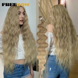 Weave Weave FREEDOM Synthetic Body Wave Hair Bundles 26 Inch Long Synthetic Hair Weave Ombre Brown 613 Blonde Ponytail Hair