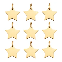 Pendant Necklaces 10pcs Star Stainless Steel Mini Charms Golden Color Tiny Pendants For Necklace Bracelet Jewelry Making Supplies