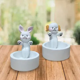 Candle Holders Animal Holder Cute Dog Up Sculpture Tealight Decorative Small Stick Home Craft Decors