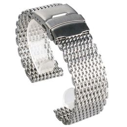 Black Silver Gold 18mm 20mm 22mm 24mm Watch Band Mesh Stainless Steel Strap Wristband Bangle Replacement Wristband Spring Bars296P