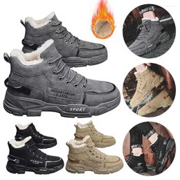 Walking Shoes Boots Men Winter Fashion Plush Outdoor Sneakers Lace Up Warm Snow Male Casual Non Slip Ankle