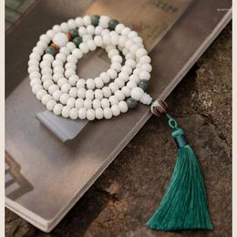 Strand Lingboxian Original Root Necklace Vintage Women's Buddha Beads 108 Tassel Car Hanging Bracelet