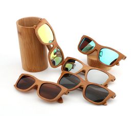 occhiali da sole personalizzati alla moda con venature del legno di bambù9080369