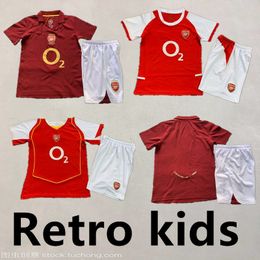 05/06 Retro kids SOCCER JERSEY HIGHBURY HOME FOOTBALL SHIRT PIRES HENRY REYES 05 06 BERGKAMP ADAMS Persie WRIGHT jerseys 666