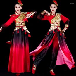 Stage Wear Drumming Clothing Women's Chinese Style Dancing Dress Gongs And Drums Water Drum Opening Dance Waist Performance