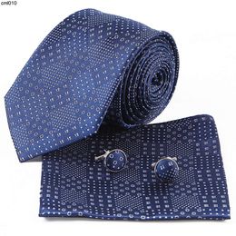 Designer Tie Silk Cufflinks Set Blue Pattern Formal Business Wedding Square Scarf {category}