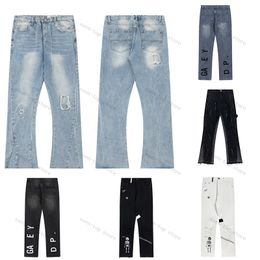 Jeans Mens designers Flared Jeans Hip Hop Spliced Flared Jeans Distressed Ripped Slim Fit Trousers Mans Streetwear Washed Pants