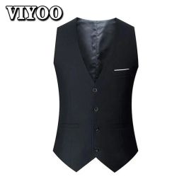 Vests 8XL Oversized Spring Summer Men's Suit Vest VNeck Formal Sleeveless Jacket Casual Business Suit Clothing Vest for Men Blazers