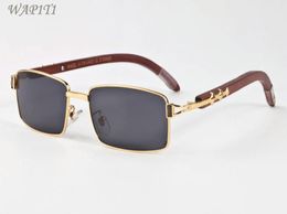 Fashion Sports Sunglasses Bamboo Wooden Sunglasses For Mens Gold Metal Frame Wood Sun glasses Women Buffalo Horn Glasses Lunettes 3130487