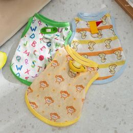 Dog Apparel Pet Clothing Animal Traction Vests For Dogs Clothes Cat Small Monkey Duck Print Cute Thin Summer Boy Yorkshire Accessories