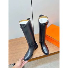 2023 Spring and Autumn Season New Round Head Thick Heel High Boot Chelsea Boots Western Cowboy Boots Knight Boots Womens