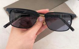 Classic Square Sunglasses 2076 Black Gold Frame men Fashion sun glasses gafas de sol with box4172856