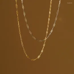 Catene stile INS placcato oro 18 carati struttura in acciaio inossidabile collana a catena ovale per regalo di gioielli impilabili impermeabili da donna