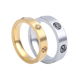 screw carter rings nail six-diamond titanium steel ring for men women with elegant temperament diamond inlaid stainless jewelry P1RP