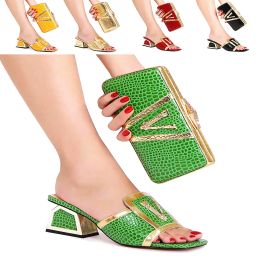 Boots Italian Handbag High Heels Woman Summer Spring 2022 Wedding Latest Slippers For Ladies Matching Shoes And Bag Set African Trend