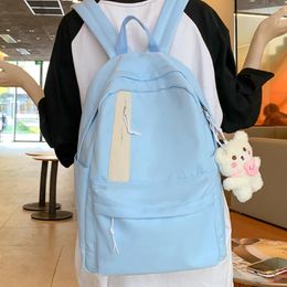 Backpack 2024 Simple Design Solid Color Woman Teenager Student School Bag For Teenage Girls Boys Man Book Rucksack