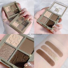 Eye Shadow 4 Color Eyeshadow Palette Glitter Pearlescent Nude Matte Eye Shadow Shiny Lasting Eye Pigments Earth Color Eyeshadow CosmeticsL2403