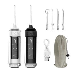 Oral Irrigators 6 modes portable oral irrigator with travel bag rechargeable dental water jet 180ml waterproof 4 nozzles J240318
